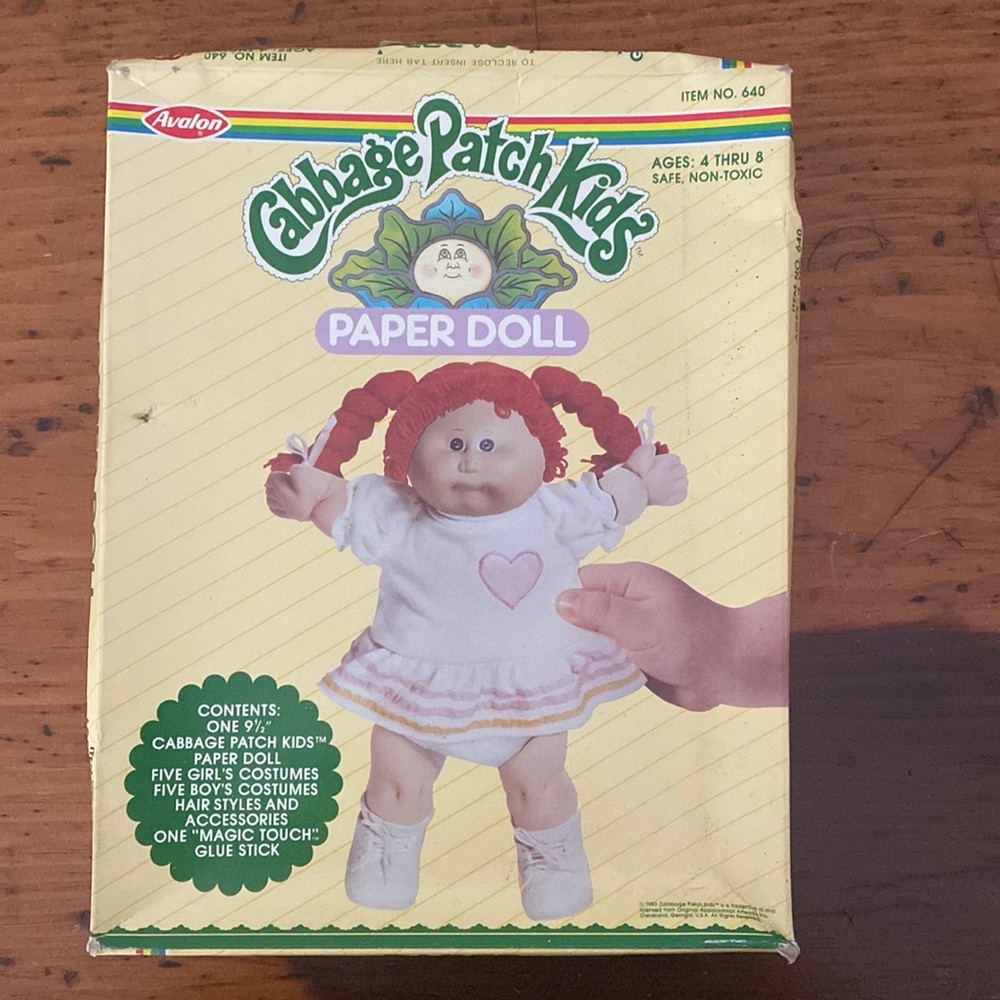 Vintage Cabbage Patch Paper doll NIB sealed 1983 unisex